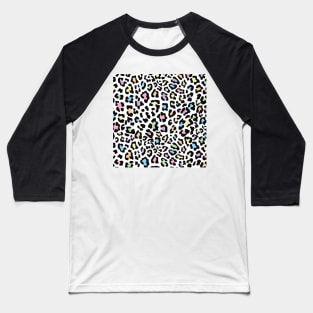 Multicoloured Leopard Print Baseball T-Shirt